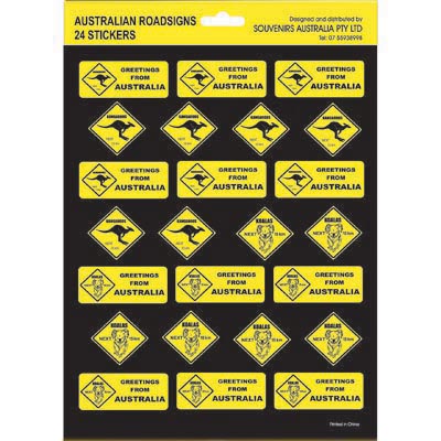 Roadsign Stickers, A4 sheet